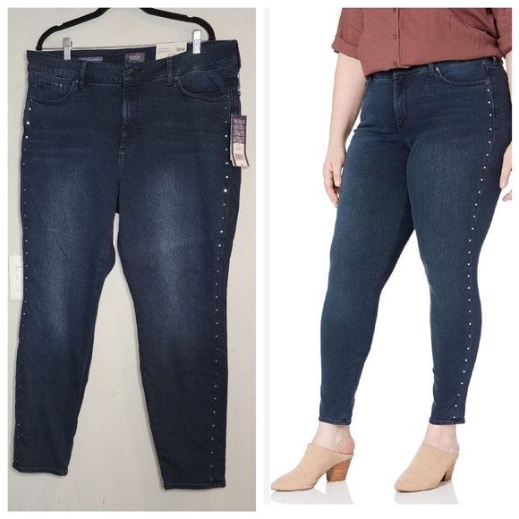 NYDJ Women's Ami Low Rise Dark Wash Skinny Jeans – Comfort Stretch Denim - View #4